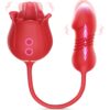Rose Vibrator - 3in1 Toys Stimulator Women with 9 Tongue Licking & Thrusting Dildo G Spot Vibrators, Adult Anal Sex Toy Games Clitoral Nipple Licker for Woman Man Couples