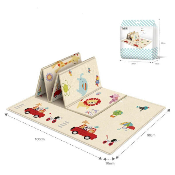 177*64cm Baby Play Foldable Waterproof Children Carpet Double-Sided Pattern Educational Outdoor Camping Mat Easy to Carry