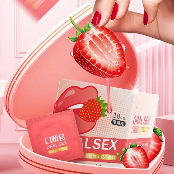 8b3857519cc07998 Oral Sex Condoms 10pcs Sex Toys Strawberry Flavor Passionate Contraception Sex Accessories for Men Orgasm Sex Life Sexshop 18+