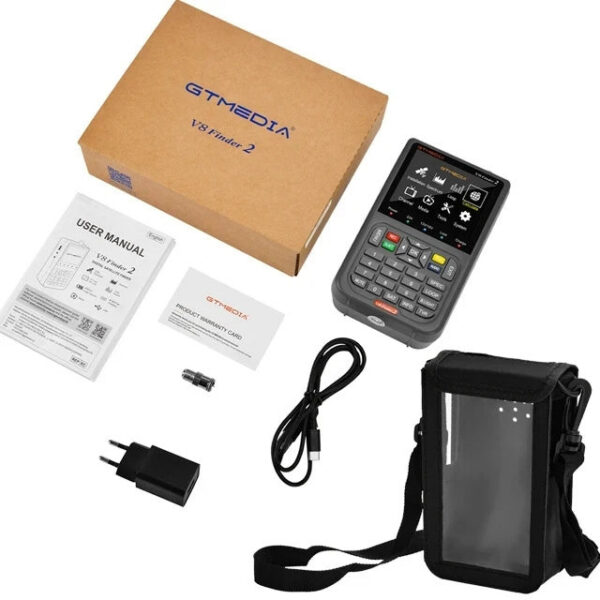 GTMEDIA V8 Finder2 Satellite Finder Digital FTA DVB-S/ S2/ S2X Signal Detector Receiver LCD Screen for Adjusting Sat TV Dish