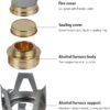 8b5a77060ace9b05 JIAHEY Mini Spirit Burner Windshield Alcohol Camping Stove Alloy Brass Lightweight Adjustable Temperature Alcohol Stove for Backpacking Hiking Outdoor, BBQ Cooking Picnic