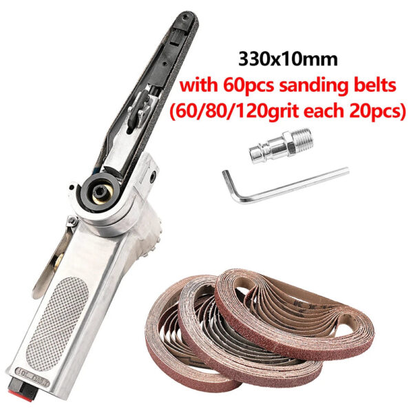 8b5e85e898a79656 SIFANG-Pneumatic Air Belt Sander, 3 Sanding Belts Set, Air Compressor, Grinding, Polishing, Pneumatic Tool