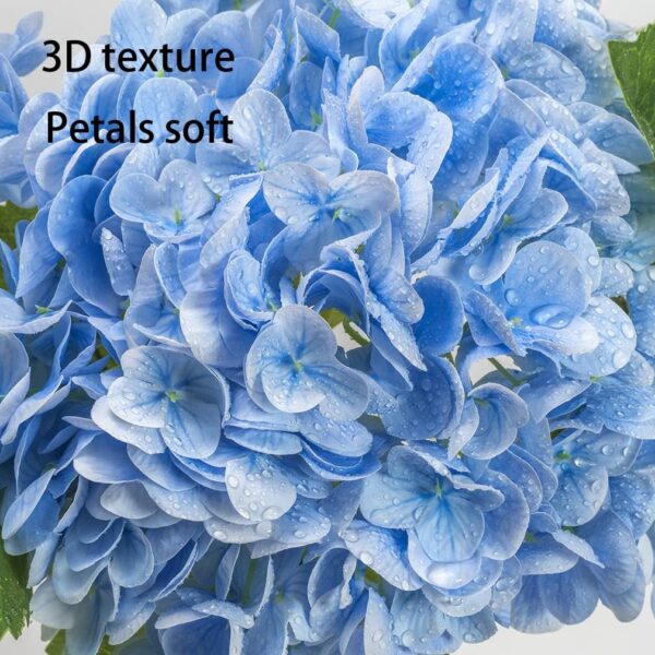 8b6831104cf83e1a 3PCS 22 inch Realistic Artificial Hydrangea Large Real Touch Flowers Artificial Flowers Dry Flowers Outdoor Wedding Christmas Office Family Party Living Room Table Decoration (Blue)