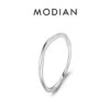 MODIAN 925 Sterling Silver Simple Geometric Line Twisted Ring Trendy Stackable Gold Color Fine Jewelry For Women Party Gifts