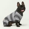 8b6e2aaf498057ff Knitted Dog Pajamas, Dog Clothes for Small Dogs Girl Boy, Pet Onesie with Feet, Cat Outfit, Dark Heather Grey, Large