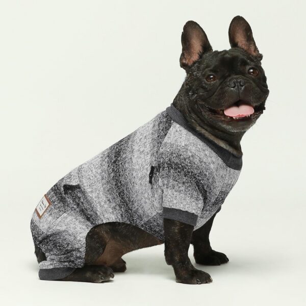 8b6e2aaf498057ff Knitted Dog Pajamas, Dog Clothes for Small Dogs Girl Boy, Pet Onesie with Feet, Cat Outfit, Dark Heather Grey, Large