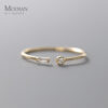 Modian Real Sterg Sier Simple Thin Clear CZ Finger Rings Adjustable 14K Gold Ring For Women Wedding Jewelry Gifts