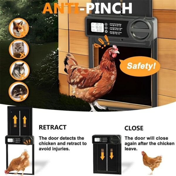 Coop Intelligent Timer Electric Aluminum Timing Opener Auto Chicken Door Farm Automatic Management Tool