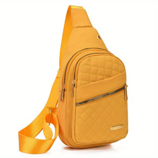 8b759777a5789f10 Quilted Casual Chest Bag, Lightweight Foldable Sling Bag, Portable Trendy Versatile Shoulder Bag