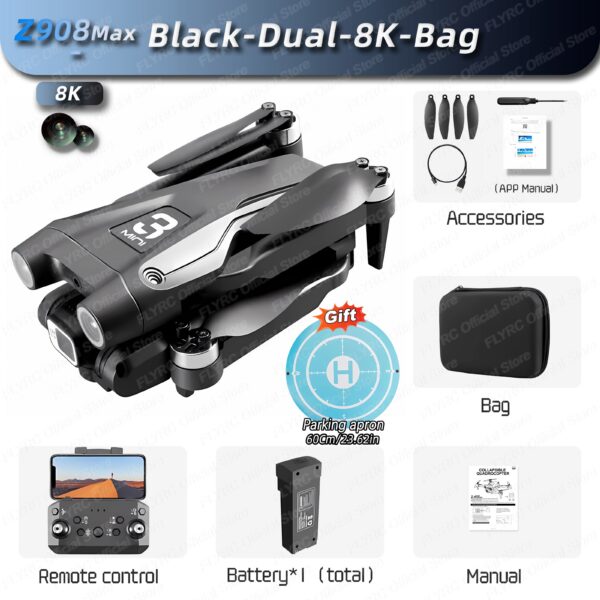 New Z908Max Dual8K GPS 9KM Drone Professional WIFI FPV Obstacle Avoidance Brushless Four-Axis Folding Rc Quadcopter Apron Sell