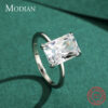 8b7f24cf4196b821 Modian Classic Rectangular Cutting Clear CZ Ring Solid 925 Sterling Silver Luxury Finger Rings For Women Wedding Fine Jewelry