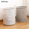 1pc Round Laundry Basket, Portable Dirty Clothes Hamper
