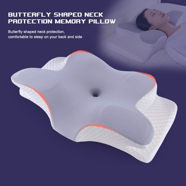 8b8e9e8b16aca1b4 Memory Foam Pillows Butterfly Shaped Relaxing Cervical Slow Rebound Neck Pain Relief Sleeping Orthopedic Pillow Beding
