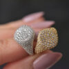 8b8f6a2e73faa022 Knobspin S Sterling Sier White Gold Plated Full Diamonds Sparkling Rings For Women Men Party Fine Jewelry
