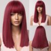 Brown Blonde Ombre Short Bob Wigs for Women Cosplay Synthetic with Bangs Dark Roots Gray Natural Hair Wig Heat Resistant