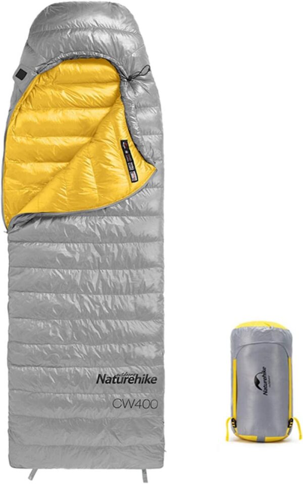 Naturehike CW400 Lightweight Down Sleeping Bags for Adults 650 Fill Power 4 Season,2.0lbs Ultralight Compact Portable,Waterproof, Camping, Hiking, Backpacking With Compression Bag