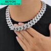 8bb11c6d328a1867 HOYON Lab Moissanite Cuban Chain Men's Necklace S Sier Color Jewelry Hip Hop Rock CZ Diamond Neck Collares