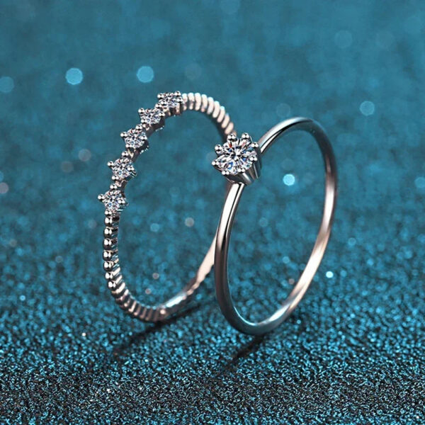 8bb16516264a7a6f NeeTim 3mm Moissanite Ring Set Sier Brilliant Cut 0.1 Carat Diamond Test Past D Color Moissanites Rings Original Jewelry