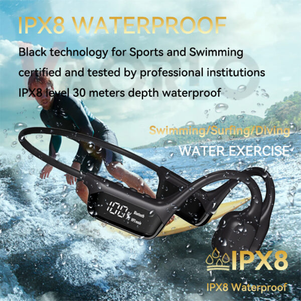 8bc4865edf2f82b3 Bone Conduction Headphones Bluetooth 5.4 Wireless Earphone IPX8 Waterproof for Swimming Sports Support MP3 Player With 32G RAM