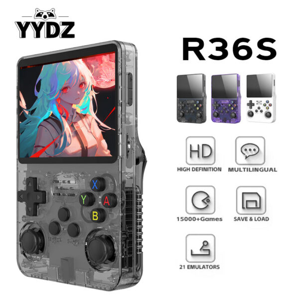 8bdd53d5669aaf24 R36S Retro Game Console Linux System 3.5-inch IPS Screen Portable Handheld Video Player 64GB 15000 Games