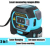 3in1 Laser Rangefinder 5m Tape Measure Ruler LCD Display with Backlight Distance Meter Building Device Area Volumes Surveying
