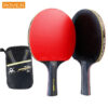 8c03ca9a54b009a7 5/6 Star Table Tennis Racket 2PCS Professional Ping Pong Racket Set Pimples-in Rubber Hight Quality Blade Bat Paddle with Bag