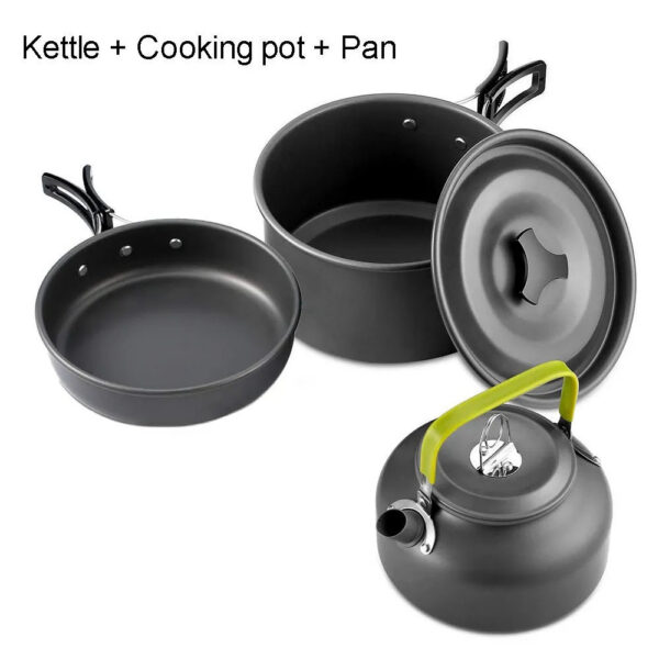 Cooking set Camping Cookware Travel Tableware Outdoor Picnic Set Teapot For 2-3 Peaple Non-stick pots assorted sets