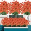 8c0b46ddb01bfcc8 24 Bundles Artificial Flowers for Outdoor,No Fade Fake Plastic Flowers Faux Plants for Decoration Hanging Planters Indoor Outside Garden Porch Window Box Home Wedding Farmhouse