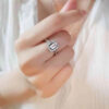 Emerald Cut 2ct Diamond Cz Ring Sterling Sier Promise Engagement Wedding Band Rings for Women Gemstones Party Jewelry Gift