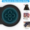 8c2749fede77e1b3 BurgeonNest Dog Bowl Slow Feeder,4 in 1 Dog Food and Water Bowl with Stand Slow Down Eating Dog Puzzle Bowl Set with Non-Skid Silicone Mat for Small Medium Dogs