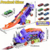New product folding dinosaur Transporter Car Toys compeve game roll to eat & store die-cast cars（Come with2 Metal Cars）