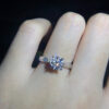 With Certificate White Gold Color Rings for Women 2.0ct Round Zirconia Diamond Solitaire Ring Wedding Band Engagement Bridal