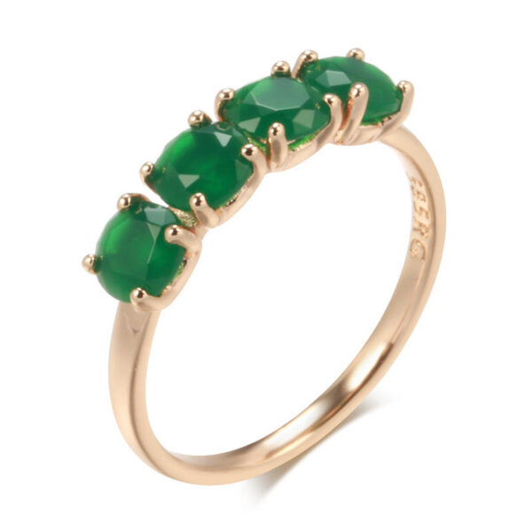 8c50f45072c7c42a 100% rose Gold Ring for Women Natural emerald gemstone Jewelry De Bizuteria Anillos Mujer Gemstone gold Rings Box