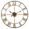 Modern 3D Large Wall Clocks Roman Numerals Retro Round Metal Iron Accurate Silent Nordic Hanging Ornament Living