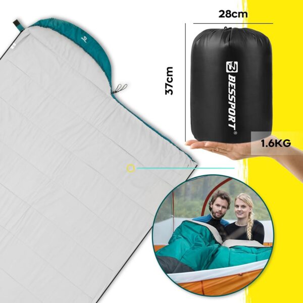 8c85515bc2acb167 Bessport Schlafsack Flannel für Camping 3-4 Jahreszeiten - 10 °C-20°C | Winter Schlafsack Leichtgewichtig, Wasserdicht und Warm für Erwachsene und Kinder,Rucksackreisen,Camping, Wandern und Reisen