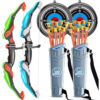 8c8645dfbf4f1058 Bow and Arrow Set, LED Light Up Archery Toys Set for Kids Ages 4-8 8-12, with 10 Suction Cup Arrows, Target & Quiver, Boys