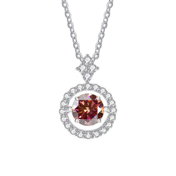 BIJOX STORY 1 CT Moissanite Pendant For Women Simulated Diamond Necklace S Sterling Sier Jewelry Girl Valentine's Day Gift