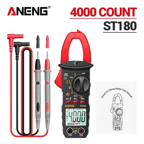 8c9b9b7f485177c9 ANENG ST180 AC Current Clamp Meter Digital 4000 Counts Multimeter Ammeter Voltage Tester Car Amp Hz Capacitance NCV Ohm Tool