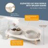 8c9d1df5deab3690 Cat Food Water Bowl Set - Raised Cat Bowls with Non Slip Stand - Elevated Puppy Bowls for Small Dogs - Double Ceramic Cat Feeding Bowls with Splash Proof Guard - Tall Cat Dishes - 2 x 480 ML - 16.2 OZ