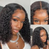 8ca4cf63b5ef0d4a Deep Curly Bob Natural Black Color Brazilian HD Front Part 13x6 Transparent T Lace Highlight Hair Wigs