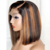 8cbaf0d5fc4c3870 Highlight Straight Lace Front Wig Brazilian Short Bob Human Hair Wigs On Sale Clearance