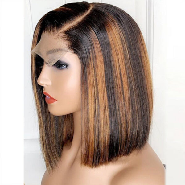 8cbaf0d5fc4c3870 Highlight Straight Lace Front Wig Brazilian Short Bob Human Hair Wigs On Sale Clearance