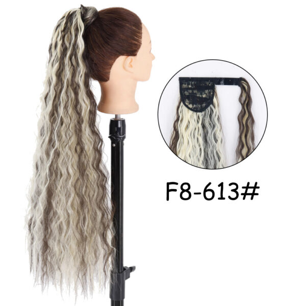8cbb1c4aedf36bea 34inches Synthetic Ponytail Hair Extension Clip in Fake Wig Hairpiece Blonde Wrap Around Pigtail Long Smooth Overhead Pony Tail