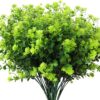 8cc29305073cd41f RECUTMS 12 Bundles Outdoor Artificial Flowers UV Resistant Fake Boxwood Plants, Faux Greenery for Indoor Outside Hanging Plants Garden Porch Window Box Home Wedding Farmhouse Décor(Yellow)