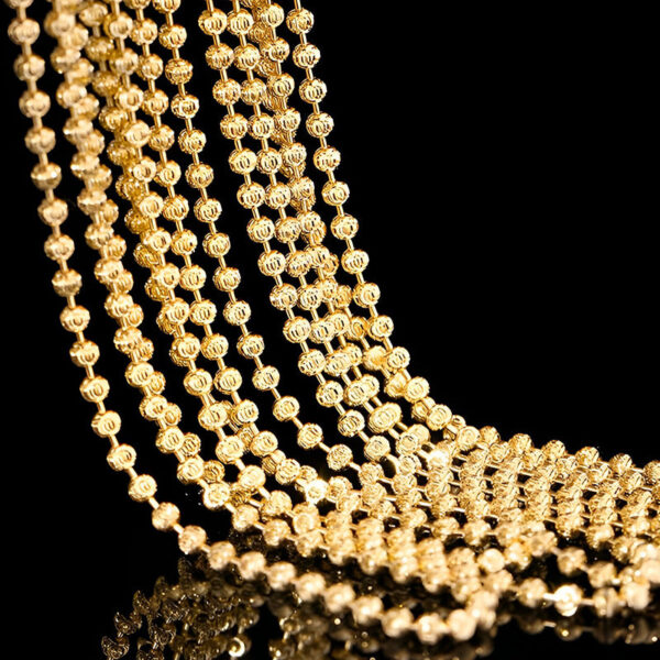 8cd7fcca1e2e62c1 Pure Sterling Sier Starlight Diamond Chain Necklace for Women ,S 2mm Scimitar Ball Beads Collar fit Pendant DIY Jewelry