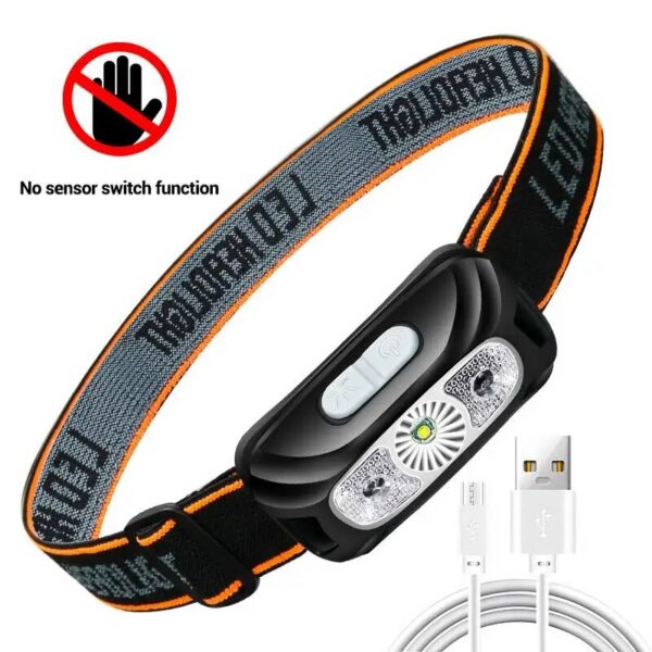 Mini Rechargeable Powerful Sensor Headlamp Fishing Camping USB Flashlight COB LED Head Light Torch Headlights Front Lantern