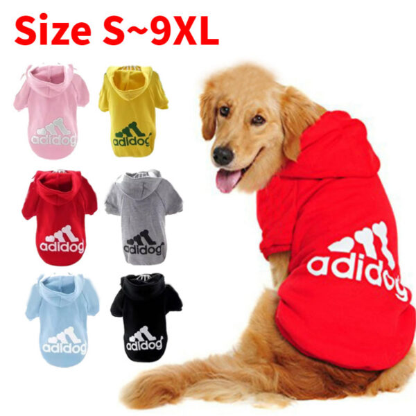 8cefcbf98d74408b Pet Clothes Adidog Dog Hoodies Autumn Winter Warm Coat for Large Dogs Jacket Sweater Puppy French Bulldog Clothing