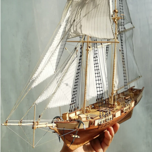 8cfa3084ac9de1b9 New Version Scale 1/96 Classics Ancient Ship wood Model Building Kits Harvey 1847 Wooden Sailboat DIY Home Decorations