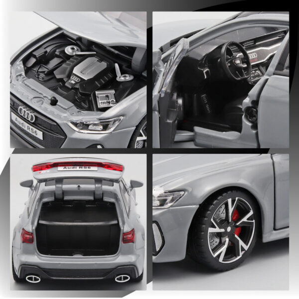 1:32 RS6 Model Car, Black Edition: Customized Kids Realistic Simulation, Diecast Metal, Perfect Gift for Boys