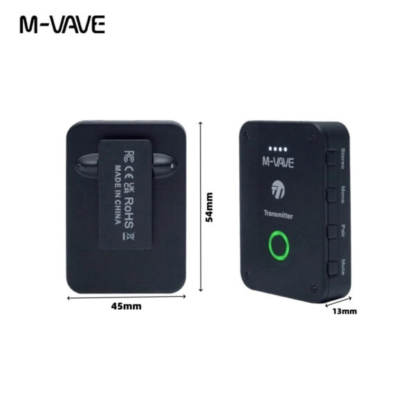 M-VAVE WP-9 2.4G Wireless System Earphone Monitor System Rechargeable Transmitter Receiver Mono Recording Function